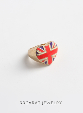 克拉欧美风质感心形国旗时尚饰品