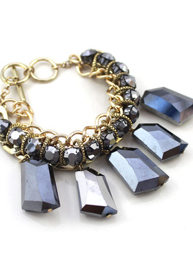 ms克拉欧美风质感黑色夸张手链