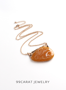 克拉欧美黄色形状夸张毛衣项链