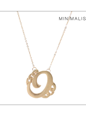 克拉欧美金色短款颈链情侣吊坠