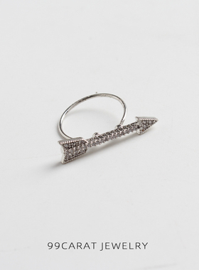 克拉欧美风饰品复古银色箭头戒指