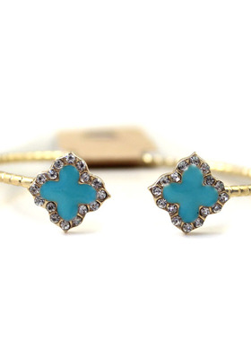 克拉欧美风质感四叶草闪钻手镯