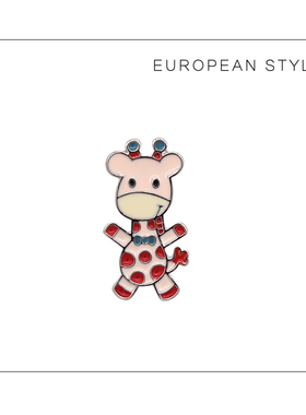 99克拉 欧美风可爱长颈鹿元素滴釉时尚少女美饰品牌胸针女（SS）