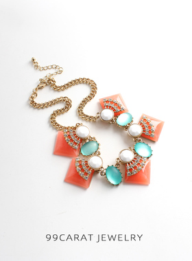 九九克拉欧美时尚饰品蓝白色LG