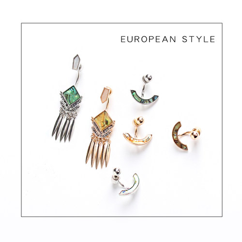 民族风几何流苏情侣耳饰品