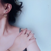 99克拉18K包金耳环耳圈女个性 简约圆环大气质感耳饰2022新款 潮VD