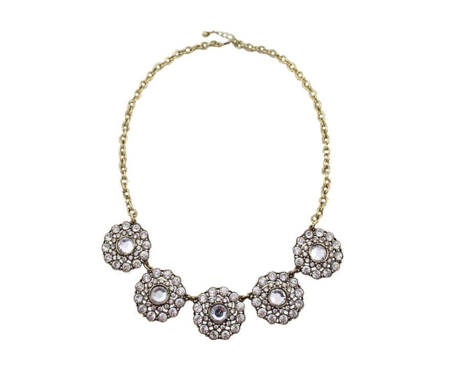 克拉欧美花朵闪钻短款时尚饰品