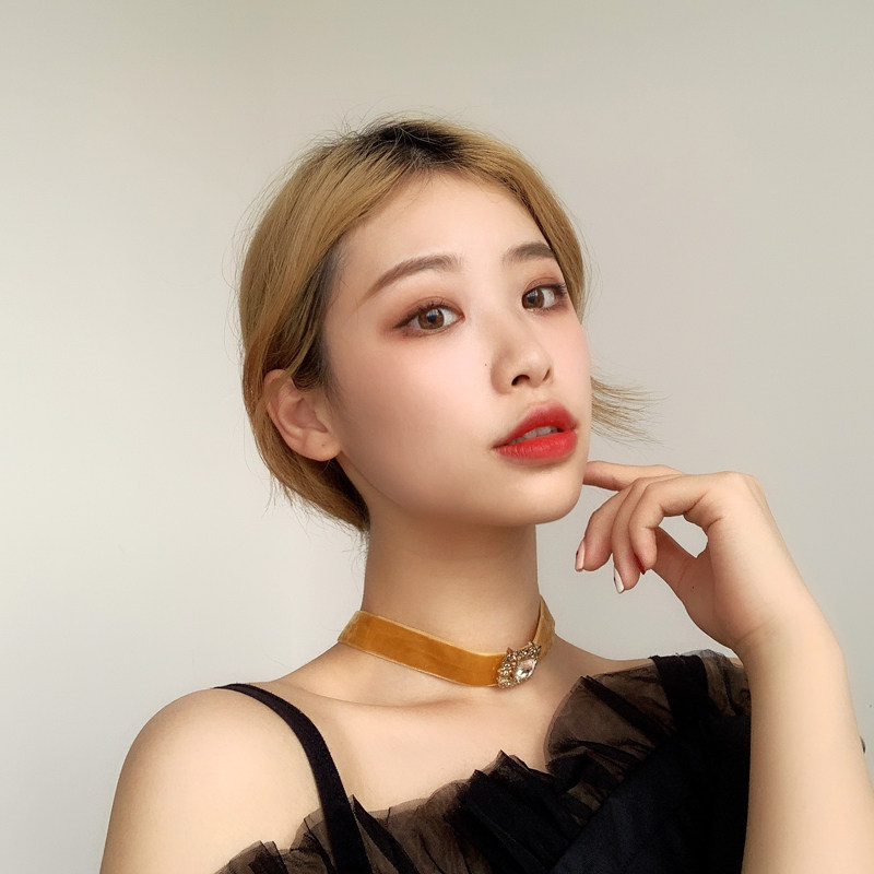 99克拉颈链项链女简约气质时尚韩版choker性感绒带小众饰品包邮UV