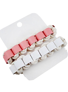 克拉欧美风白色麻花绳夸张手链