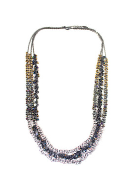 克拉欧美质感多层串珠长款毛衣链