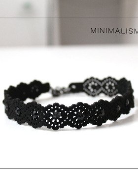 克拉欧美风原宿纯色镂空闪钻颈链