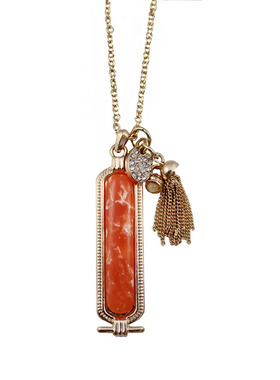 克拉欧美橘色短款毛衣链时尚饰品