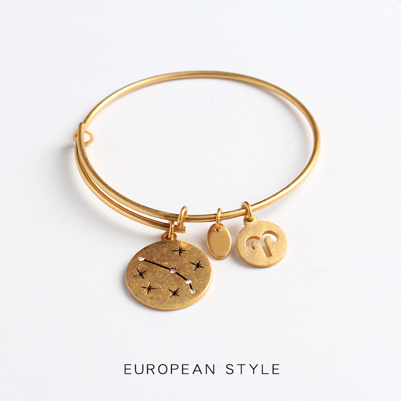 克拉磨砂十二星座学生手环包邮