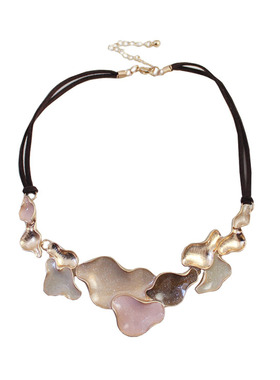 SU）I欧美彩色云朵民族短款项链