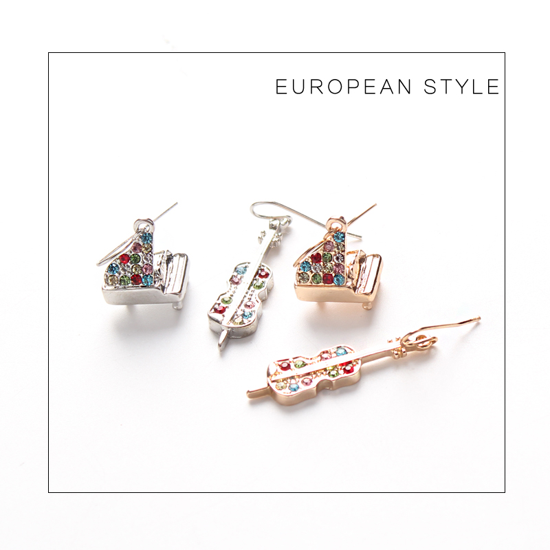 韩国甜美少女可爱镶钻耳饰不对称