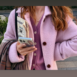 vol.32 Carrie Pink Ohh 粉紫色羊毛外套女短款 Coat 大衣 Cake