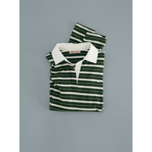 Ohh Cake Billie比莉 翻领条纹T恤 | 早秋复古松弛感宽松显瘦上衣