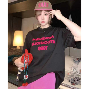 欧洲站2026春新款HAV欧货 时髦圆领字母套上短袖T恤