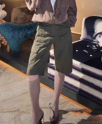 欧洲站2026春款HAV欧货 彩色中高腰多口袋可拆卸裤腿工装裤