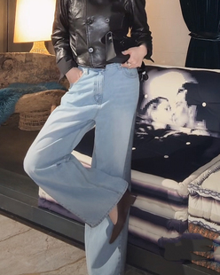 欧洲站2026春新款HAV欧货 百搭中高腰水洗直筒牛仔裤