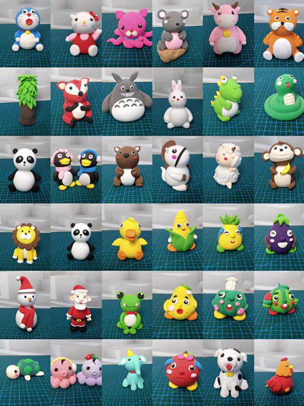 超轻粘土手工作品12生肖牛老虎小白兔小狗【成品小动物】摆件订制