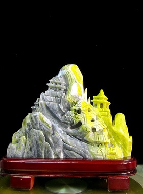 天然玉石奇石摆件雕刻玉山