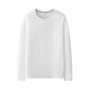 t恤男女休闲百搭打底衫 100%纯棉200g二本针圆领长袖 T恤 基本款