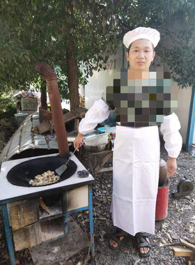 白色厨师服 10炊事服 白色炊事帽子 套袖 白色围裙 厨师服套装