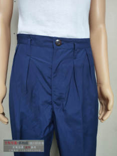 老式蓝色的确良裤子 87老式蓝色裤子 老人蓝色裤子 海蓝色的确良