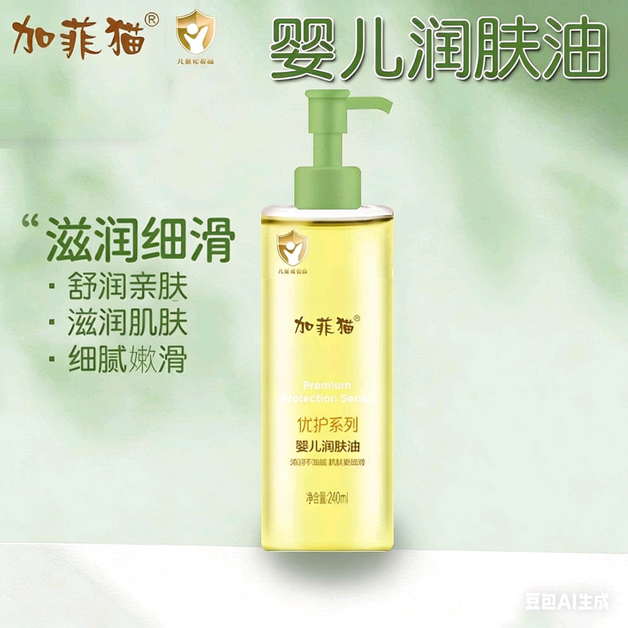 加菲猫橄榄油婴儿专用去头垢按摩孕妇新生宝宝抚触护肤女士卸妆油