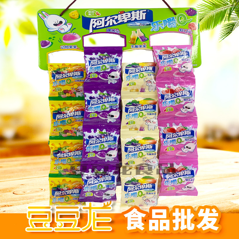 阿尔卑斯乐嚼qq糖动物果果草莓爱心形状qq糖20g*48包