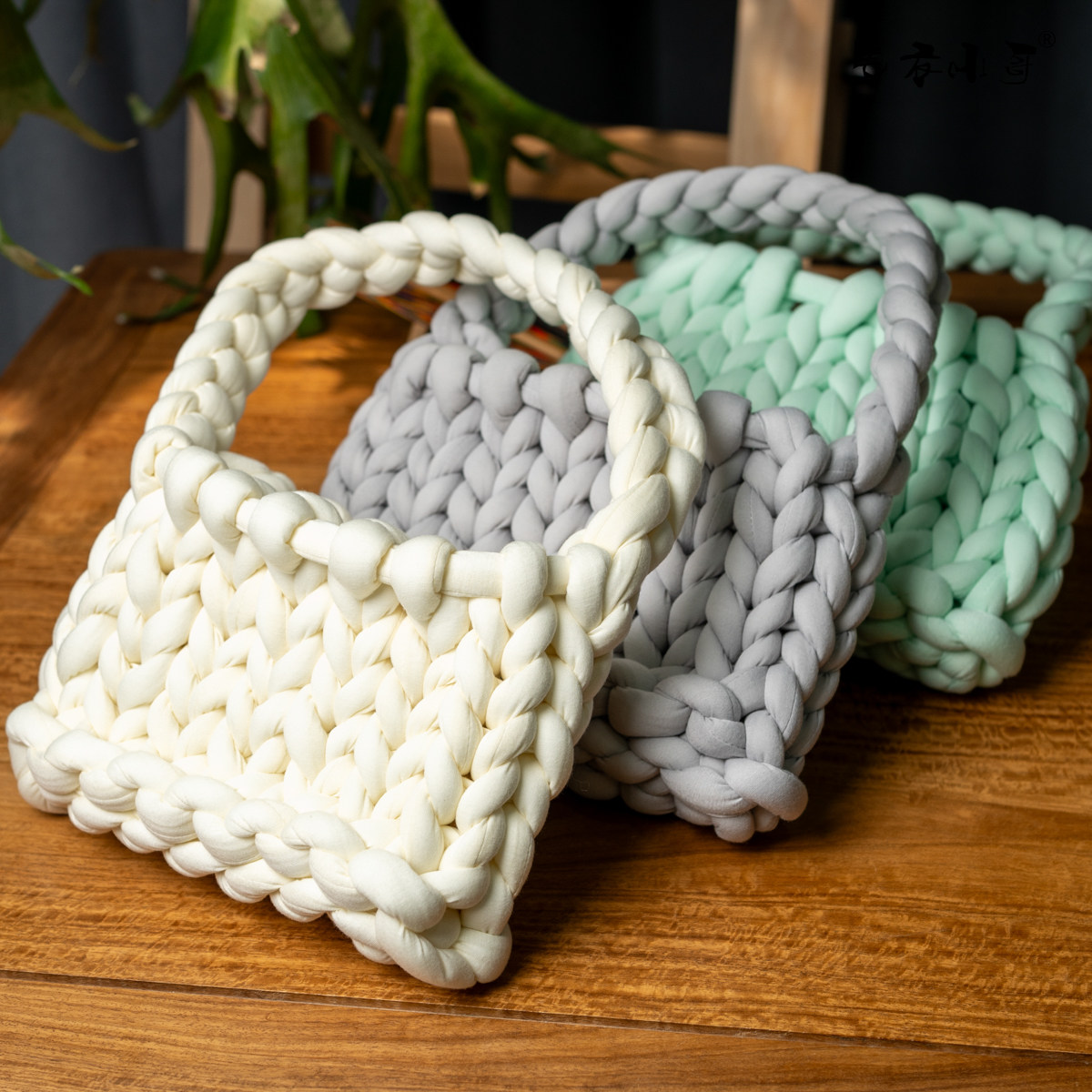 毛衣小哥手编粗线团编织大包包休闲简约风手工编织创意成品手提包,箱包皮具/热销女包/男包,编织包,淘宝优惠券,粉丝福利购,淘宝优惠卷