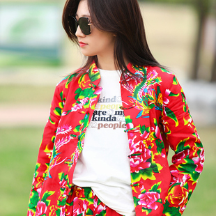 外衣服 东北大花布女长袖 姐妹装 村姑棉花薄款 闺蜜聚会伴娘服 上衣