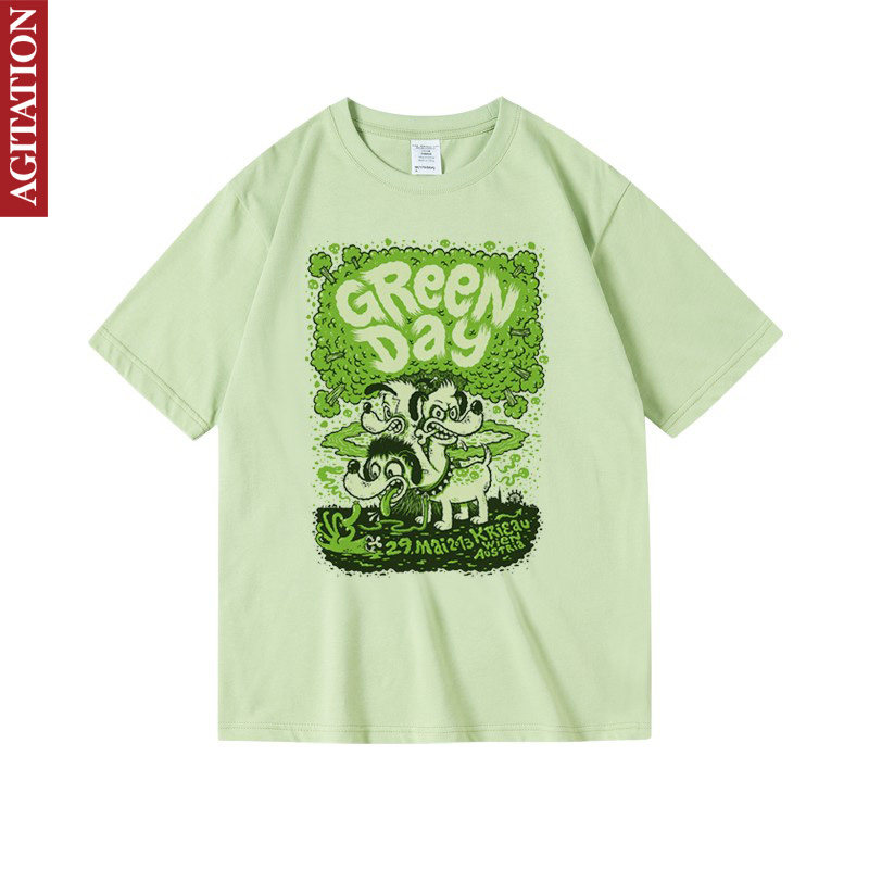 夏季greenday绿日美国punk摇滚乐队衣服T恤纯棉短半袖女男中性款