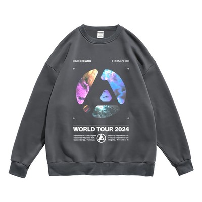 欧美摇滚linkinpark林肯公园周边2024巡演春秋套头圆领卫衣男女