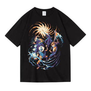 潮牌杀戮尖塔游戏周边印花宽松圆领T恤夏季纯棉男女同款短袖超火