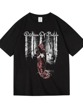 Children of Bodom博多之子重金属摇滚乐队印花衣服纯棉短半袖T恤