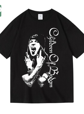 博多之子乐队Children of Bodom欧美摇滚金属潮流纯棉短半袖T恤男