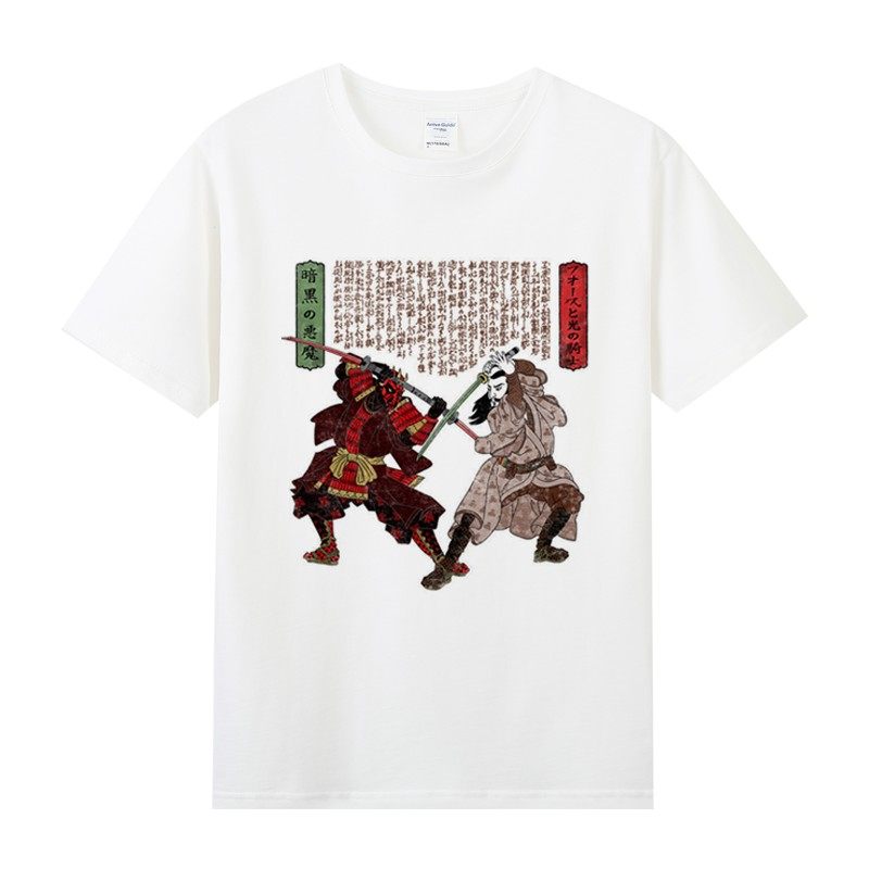 agitation纯棉短袖圆领t恤男日系原宿潮牌复古日本传统浮世绘