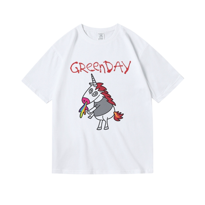美国朋克独角兽greenday绿日摇滚周边衣服纯棉短袖T恤女男中性夏