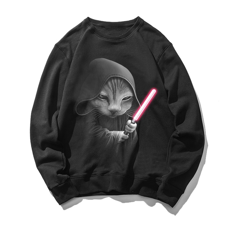 喵星人圆领青少年印花长袖卫衣