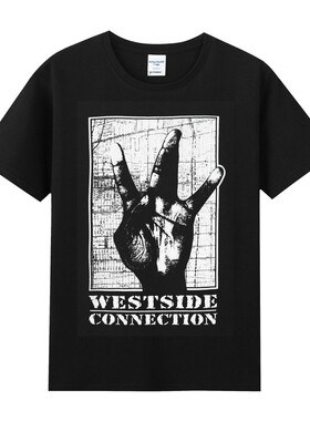男短袖T恤纯棉西海岸westcoast嘻哈饶舌街头潮品潮牌icecube同款