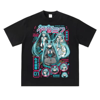 二次元动漫初音未来mikuT恤纯棉宽松日系潮流百搭短袖男女款