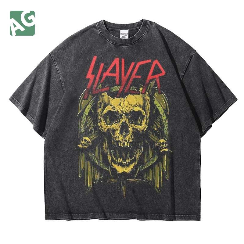 摇滚金属乐队杀手Slayer水洗欧美重磅大码宽松纯棉五分短袖T恤男 男装 T恤 原图主图