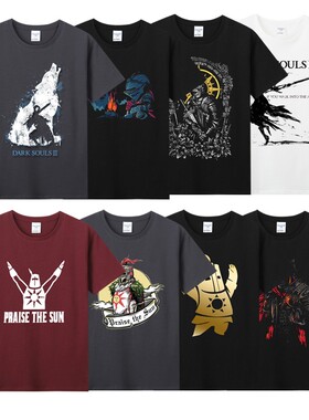 Agitation纯棉圆领短袖T恤男游戏黑暗之魂3PS4darksoul3衣服周边