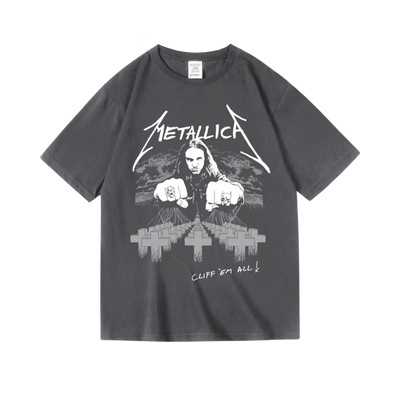 metallica欧美金属摇滚乐队周边衣服印花纯棉短半袖T恤女男夏中性