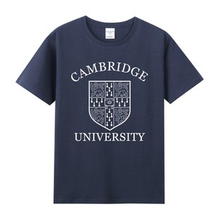 bf學(xué)院風(fēng)歐美英國劍橋大學(xué)Cambridge學(xué)霸印花純棉短袖 T恤夏 男女款