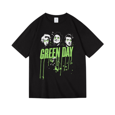 greenday绿日美国punk摇滚乐队衣服T恤纯棉女男中性款夏宽松半袖