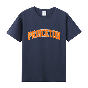 美式美国Princeton普林斯顿大学ncaa印花周边纯棉短袖男女款T恤夏