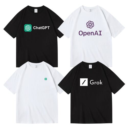 潮流openai科技AIchatgpt马斯克gork欧美技术宅纯棉短袖T恤男女